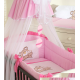 Conjunto de cama bebé  3 elementos Urso Colorido Rosa